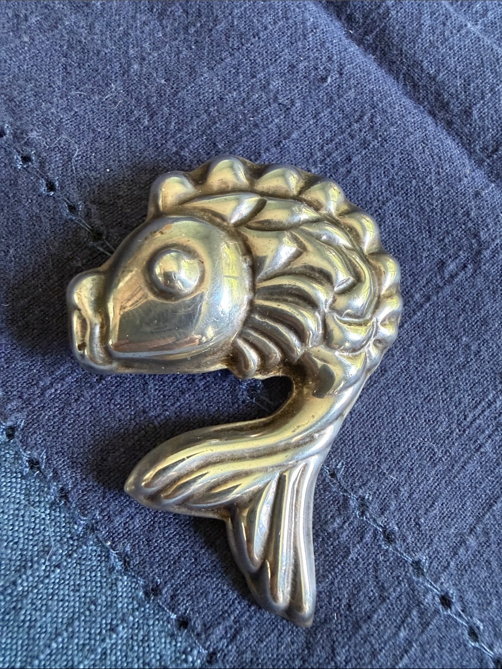 Vintage Taxco Mex Sterling Fish Convert Pin Pendant Brooch 925 25g